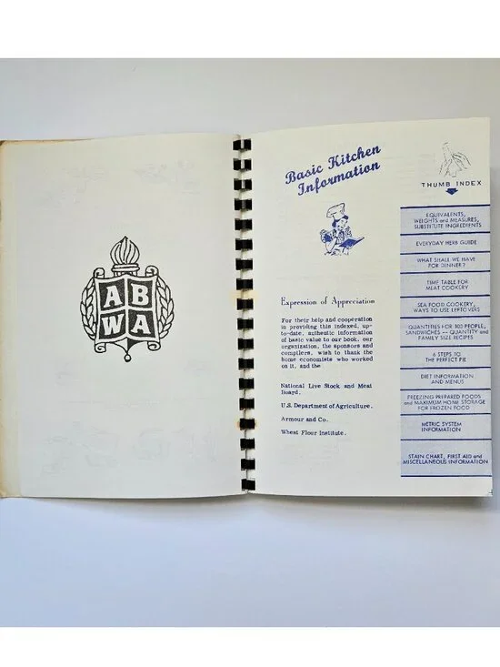 Favorite recipes vintage 1980s cookbook ABWA cottagecore grannycore spiralbound - Picture 6 of 16